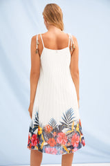 Vestido blanco plisado con estampado caribe Lolitas&L - lolitasyl.com