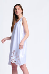 Vestido blanco tirantes con bordado al tono Lolitas&L - lolitasyl.com