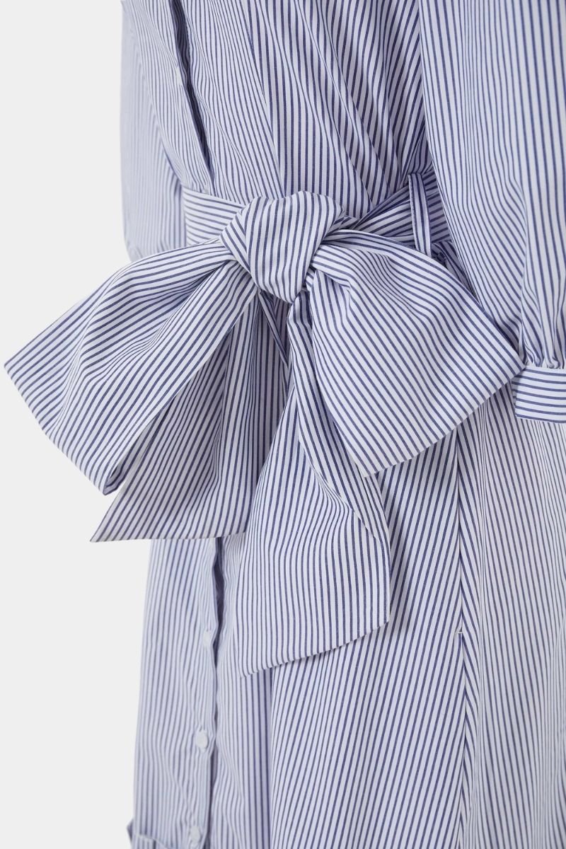 Vestido camisero largo estampado mil rayas cinturón - lolitasyl.com