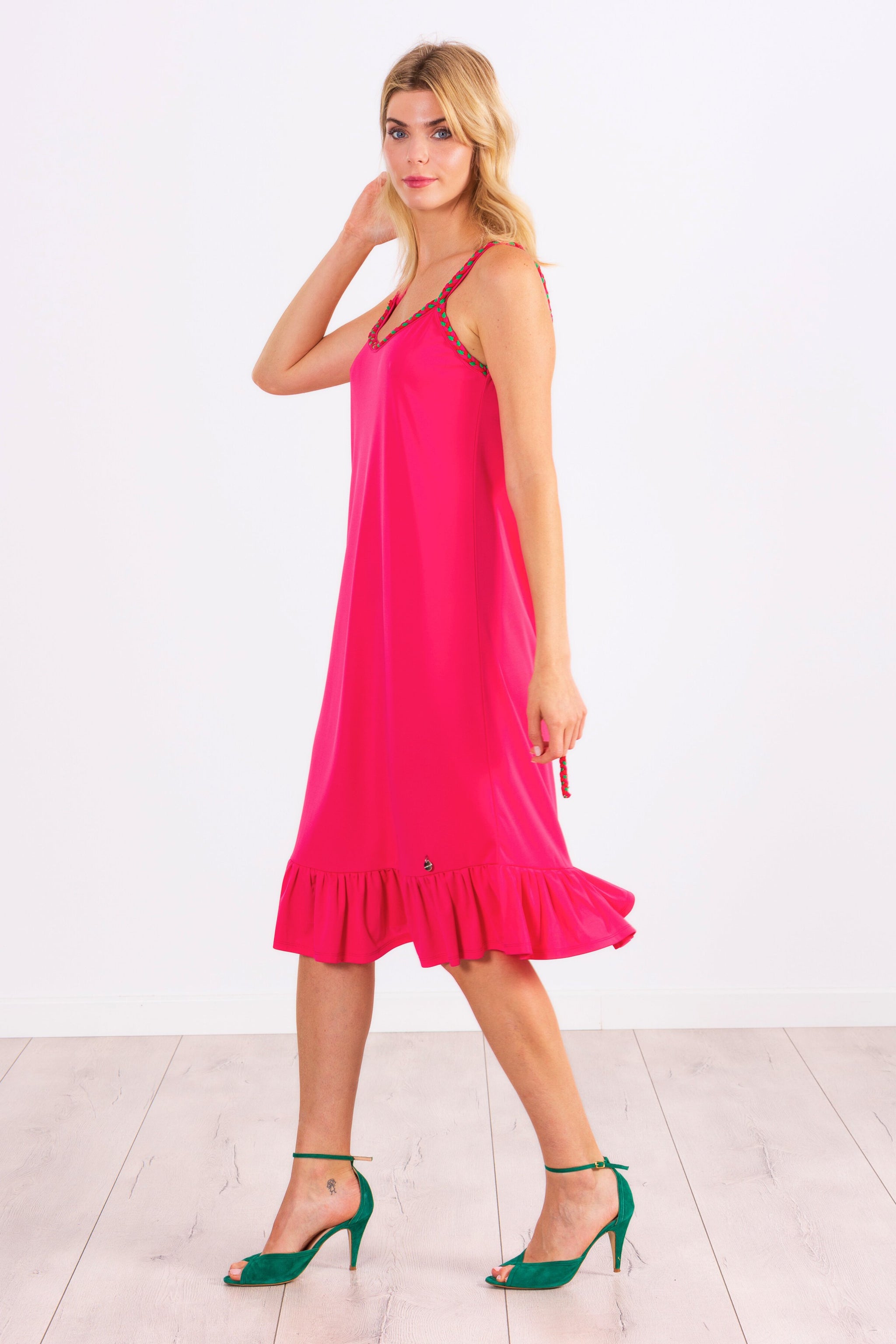 Vestido fucsia largo de tirantes LolitasyL - lolitasyl.com