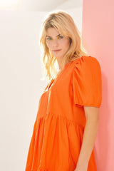 Vestido naranja flúor largo volumen polpelin - lolitasyl.com