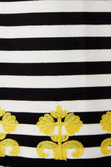 Vestido rayas blanco y negro bordado con pasamanería - lolitasyl.com