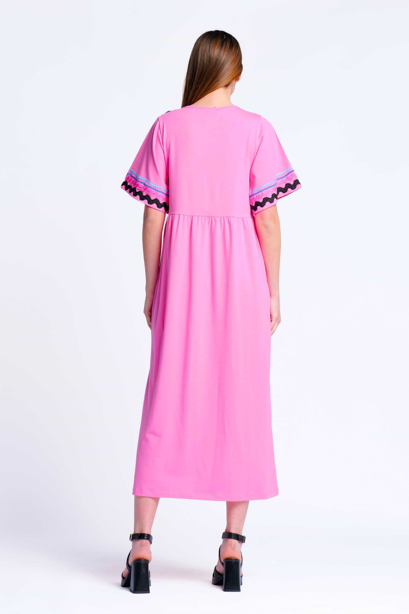Vestido rosa algodon largo con picunela Lolitas&L - lolitasyl.com