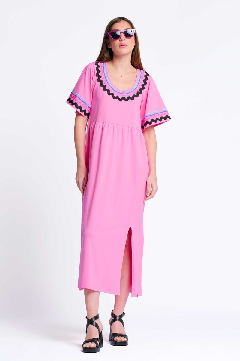Vestido rosa algodon largo con picunela Lolitas&L - lolitasyl.com