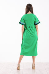 Vestido verde algodon largo con picunela Lolitas&L - lolitasyl.com