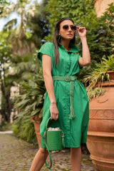 Vestido verde camisero con cinturon LolitasyL - lolitasyl.com