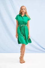 Vestido verde camisero con cinturon LolitasyL - lolitasyl.com