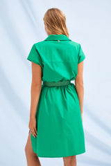 Vestido verde camisero con cinturon LolitasyL - lolitasyl.com